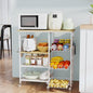HapiRm Rolling Kitchen Microwave Cart - 4 Tier Microwave Table Stand with Pull-Out Baskets, Coffee Bar Baker's Rack with Wheels Rolling Storage Cart Organizer Shelf for Living Room Office, Balcony - color: White-xl