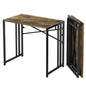 Lutown-Teen 35 inch Small Folding Computer Desk, Writing Gaming Computer Desk for Small Spaces, No Assembly Required Home Office Tale, Rustic Brown - color: Rustic Brown, size: 35 Inch