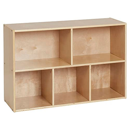 ECR4Kids Streamline 5-Compartment Storage Cabinet, 24in, Classroom Furniture, Natural - color: Natural