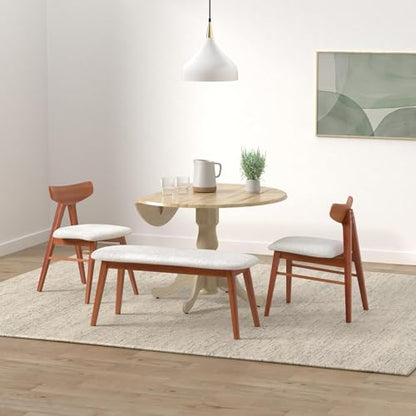 IC International Concepts, 42" Round Dual Drop Leaf Pedestal Dining Table, Solid Real Wood, Sturdy Parawood, Natural - color: Natural