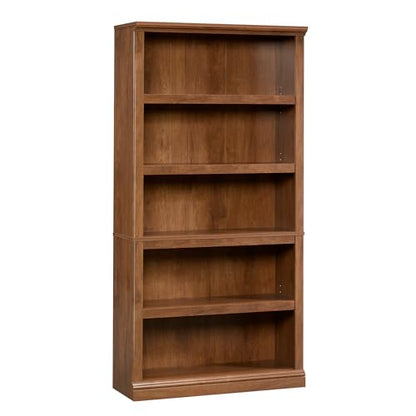 Sauder 5-Shelf Split Bookcase/ Book shelf, Oiled Oak finish - color: Oiled Oak Finish