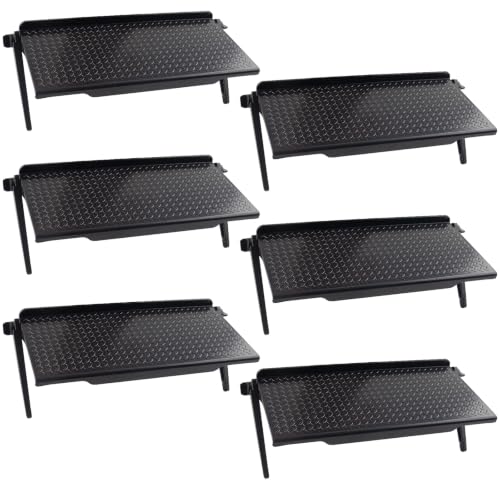 6 Pieces TV Top Screen Shelf Adjustable Monitor Top Shelf Plastic TV Video Game Storage Game Console Black Router Stand Audio Video Shelving for Media Boxes Router(11.8 x 4.5 inch)