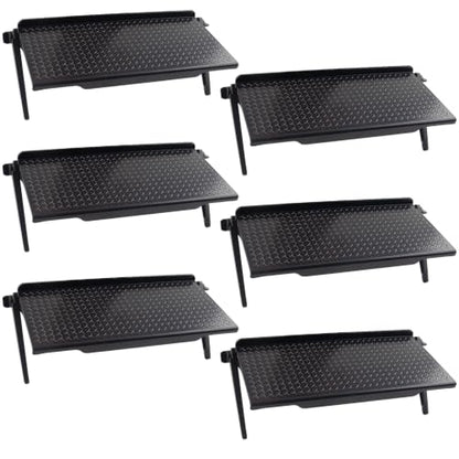 6 Pieces TV Top Screen Shelf Adjustable Monitor Top Shelf Plastic TV Video Game Storage Game Console Black Router Stand Audio Video Shelving for Media Boxes Router(11.8 x 4.5 inch)