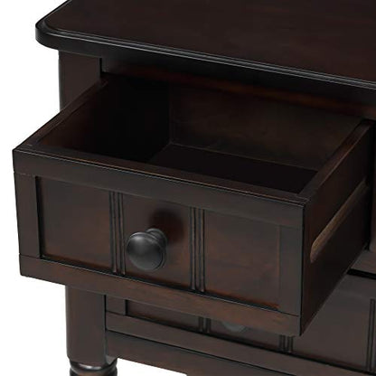 RuiSiSi Narrow Entryway Table with 3 Storage Drawers, Small Console Table with Bottom Shelf for Entryway Foyer, Espresso