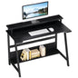 ALISENED 31.5 Inch Small Office Desk with Storage, Small Desk for Small Spaces, Compact Home Office Desk, Mini Study Desk for Bedroom, Black - color: Black