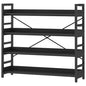 HCHQHS Bookshelf, Adjustable Industrial Bookcase, Vertical Tall Book Shelf, Wood and Black Metal Open Bookshelves for Home Office, Living Room, Bedroom (Black, 4-Tier (47" W x 44" H)) - color: Black, size: 4-Tier (47"W x 44"H)