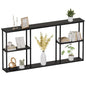 WOHOMO Black Console Table, 3-Tier Small Entryway Table, Long Sofa Table for Hallway, Living Room (63 inch) - color: Black, size: 63"