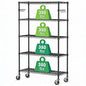 5 Tier Wire Metal Shelving Rack Garage Storage Rolling Shelves with Wheels | Heavy Duty Adjustable Industrial Shelve Steel Sturdy Utility Shelving for Kitchen Garage Pantry Bathroom Laundry - size: 5-Tier Metal Shelf（36L x 14W x 75H）