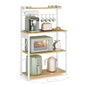 VASAGLE BARNET Collection - Kitchen Bakers Rack with Power Outlet, 31.5-Inch Wide Coffee Bar 4-Tier with 8 S Hooks, Modern Microwave Stand, Adjustable Shelf, Golden Oak and Cloud White UKKS029YA01 - color: Golden Oak + Cloud White, size: 31.5"W