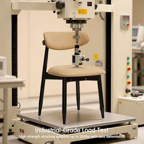 CHUN YI Dining Chairs Set of 2, Upholstered Solid Wood Dining Room Chairs, Mid Century Modern Fabric Kitchen Chairs with Ergonomic Curved Back, Khaki (Only Chairs) - color: Khaki, size: Set of 2