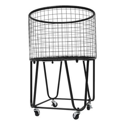 Wire Metal Deep Set Rolling Laundry Basket,Wire Laundry Basket With Wheels | Mesh Wire Laundry Basket Storage Cart for Bathroom Bedroom Dirty Clothes Storage (G) - size: G