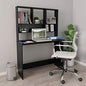 Computer Desk with Storage Shelves, Matte Black Writing Workstation for Home Office, Gaming Desk with Multi-Tier Shelving, 43.3 Inch Engineered Wood Study Table - color: Black