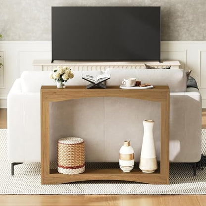 Narrow Console Table, 5.9'' Thin Entryway Table, Behind Couch Table for Small Spaces, Small Farmhouse Hallway Table, for Living Room, Hallway, Foyer, Light Walnut CT19VV - color: Light Walnut