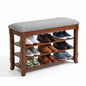 Solid Wood Shoe Bench with Storage, Flip-Top Soft-Close Lid, Adjustable Shelves, Cushioned Entryway Shoe Rack Organizer, 31.5” - size: 31.5"