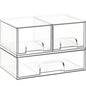 Criusia Stackable Storage Drawers, 3 Pack Clear Acrylic Makeup & Bathroom Organizer, Versatile Storage Bins for Vanity, Under Sink, Kitchen Cabinets & Pantry - size: 3 PACK