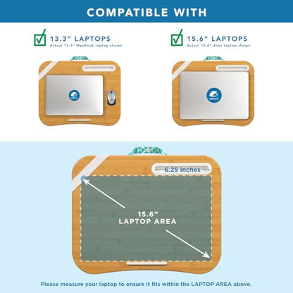 LAPGEAR Designer Lap Desk – Aqua Trellis, 2-Pack with Storage Basket - color: Aqua Trellis, size: 2-Pack + Basket