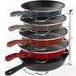 Simple Houseware Cabinet Pantry Pot and Pan Organizer Holder Rack, Chrome - color: Chrome