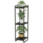 45" Tall Indoor Plant Stand, 3-Tier Flower Pot Rack, Black | Modern Minimalist Look, Wood Finish, for Living Room, Bedroom, Balcony, Space-Saving, Sturdy Metal Frame