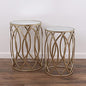 Nested Metal Side Tables - Set of 2 for Living Room & Bedroom (Gold) - color: Trinity - Gold