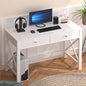 WiberWi Home Office Desk with Drawers, Modern Writing Computer Desk for Bedroom, Small Makeup Vanity Table Study Table for Home Office,White - color: White