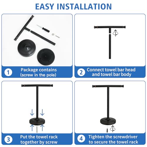 RUMOSE 13 Inch Oil Rubbed Bronze Towel Stand Hand Towel Holder Bathroom Kitchen Vanity Countertop T-Shape Towel Rack Free Standing Stainless Steel Towel Bar Towel Ring - color: Oil Rubbed Bronze