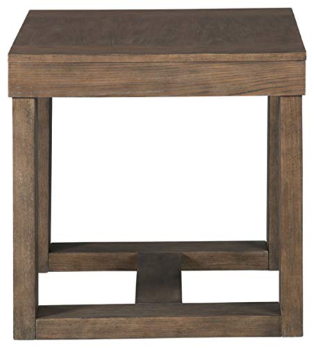 Signature Design by Ashley Cariton Contemporary Oversized Square End Table, Grayish Brown - color: Gray Brown
