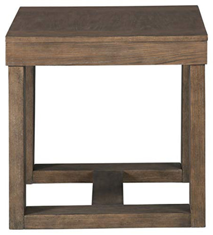Signature Design by Ashley Cariton Contemporary Oversized Square End Table, Grayish Brown - color: Gray Brown