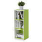Furinno LUDER Book Shelf, 3-Cube Bookshelf, Bookcase with Open Shelves, 9.3 x 12 x 31.5, Easy Assembly, for Living Room, Bedroom, Home Office, White/Green - color: White/Green, size: 3-Tier Cube