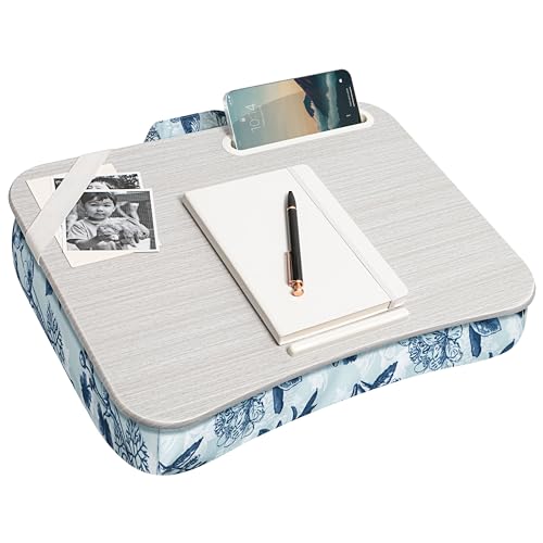 LAPGEAR Designer Lap Desk – Blue Blossoms, 2-Pack with Storage Basket - color: Blue Blossoms, size: 2-Pack + Basket
