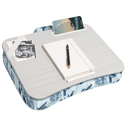 LAPGEAR Designer Lap Desk – Blue Blossoms, Fits 15.6” Laptops - color: Blue Blossoms, size: Single Lap Desk