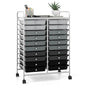 DREAMADE Rolling Cart with Storage Drawers, Utility Cart with Removable Plastic Drawers, Lockable Wheels, Art Cart for Classroom Organization Art Supplies Office Scrapbook (20 Drawers, Mixed-black) - color: Mixed-black, style: 20 Drawers