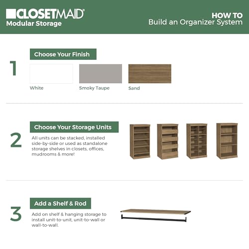 ClosetMaid Modular Storage 12-Shelf Unit with Dividers, Sand - color: Sand