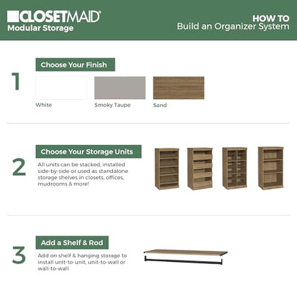 ClosetMaid Modular Storage 12-Shelf Unit with Dividers, Sand - color: Sand