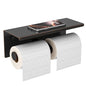 FORIOUS Toilet Paper Holder with Shelf, Commercial Toilet Paper Dispensers | Oil Rubbed Bronze | Wall Mount Bathroom Tissue Holder | SUS304 Stainless Steel Rustproof | Double Tissue Roll Holder - color: Oil Rubbed Bronze