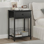 Small nightstand, Bed Side Tables Bedroom, Black Side Table, end Table with Drawer, one Drawer nightstand, Black end Table LNT0061BK - color: Black