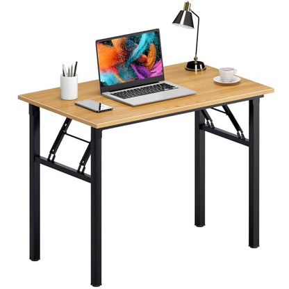 Need Office Computer Desk - 47.2L Sturdy and Heavy Duty Folding Laptop Table,Writing Table/Home Office Desk/Sewing Table,No Assembly Required (Teak Color) AC5BB12060 - color: Teak & Black Frame, size: 47inch