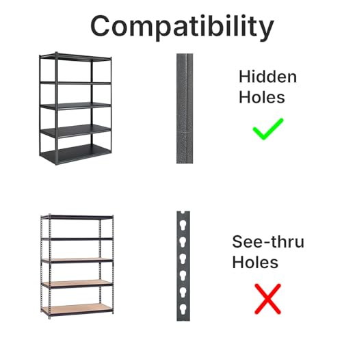 Chia Plastic Post Insert Full Set for Costco, Sam’s Club, Whalen, Gorilla Rack 5-Shelf Heavy Duty Steel Shelving Unit, Connectors, Feet, and Post Caps, 12 Pieces - color: 12 Pieces