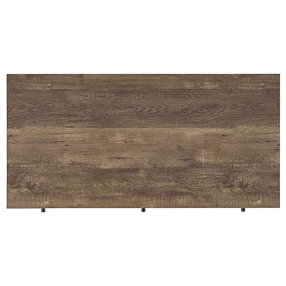 Coaster Furniture Analiese Farmhouse 3 Drawer Home Office Writing Desk Black Metal Base Rustic Oak Brown 802541 - color: Brown