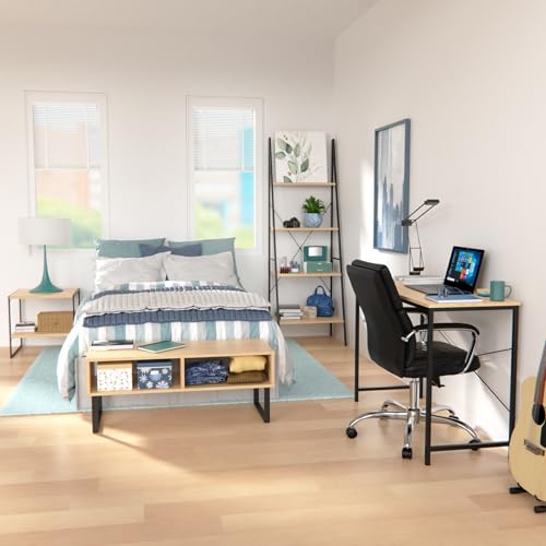 ClosetMaid Writing Desk or Console Table for Office, Entryway or Living Room, Industrial Modern Design, Wood with Black Metal Frame, Natural Finish - color: Natural
