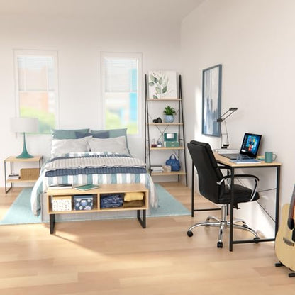 ClosetMaid Writing Desk or Console Table for Office, Entryway or Living Room, Industrial Modern Design, Wood with Black Metal Frame, Natural Finish - color: Natural