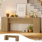 70.9-Inch Extra Long Console Table with 2 Storage Cabinet, Wood Sofa Table Behind Couch, Accent Entryway Table with Double Base for Living Room Hallway Foyer Entrance (Natural Oak)
