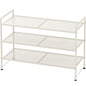 Simple Houseware 3-Tier Stackable Mesh Shoe Rack, White - color: White, style: Mesh Panel