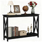 ZENY Console Table, Entryway Table, Narrow Sofa Table with 2-Tier Shelves, Entrance Table for Living Room, Entryway, Hallway, Foyer (Black, 11.8" D x 47" W x 31.7" H) - color: Black, size: 47"W