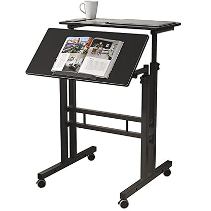 SogesHome Adjustable Laptop Desk Table 23.6inches Portable Laptop Table Computer Stand Desk Cart Tray Table, Black - color: Black-small Size, size: 23.6''
