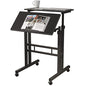 SogesHome Adjustable Laptop Desk Table 23.6inches Portable Laptop Table Computer Stand Desk Cart Tray Table, Black - color: Black-small Size, size: 23.6''