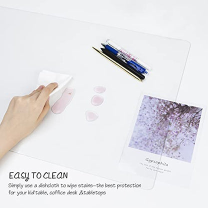 Clear Writing Desk Pad, 36’’x24” Heat Resistant Waterproof PVC Round Edge Durable Desk Protect Mat, Anti-Static Writing Mat Table Protector - size: 36’’x24”