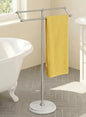 KES Anti Wobble Free Standing Towel Rack with 3X Thicker Weighted Natural Marble Base, 2-Tier Towel Rack Stand for Bathroom Floor, Rustproof 18/8 Stainless Steel, Antique Brushed Steel, BTH241-2 - color: Brushed Steel