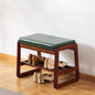 SOBIBO Solid Wood Shoe Bench, 2-Tier Wooden Entryway Bench, Modern Shoe Rack with Faux Leather Cushion for Hallway, Living Room (Green, 21.65'') - color: Green, size: 21.65 inches