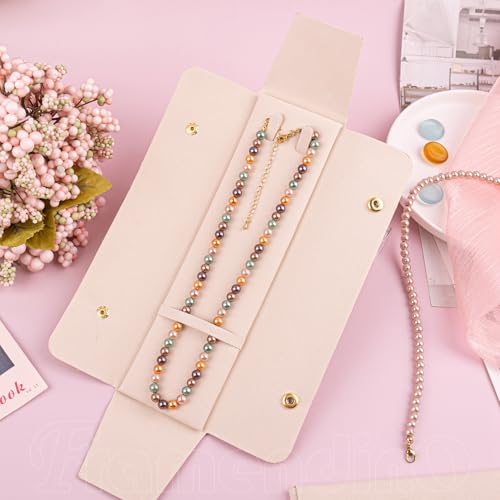 Framendino, 6 Pack Velvet Necklace Case Travel Jewelry Bag Organizer Pouch Holder Box for Women Storage White - color: White
