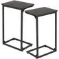 AMHANCIBLE C Shaped End Tables Set of 2, Couch Side Tables that Slide Under Sofa, Slim TV Trays for Living Room and Bedroom, Narrow Space Saving Laptop Workstation, Dark Grey HET02BDG - color: Dark Grey